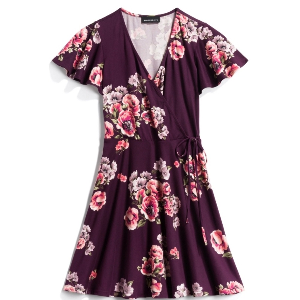 NWT Fortune + Ivy Dress Floral/Dark Purple XXL
